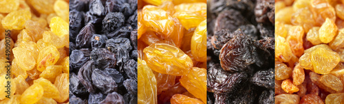 Set of assorted raisins