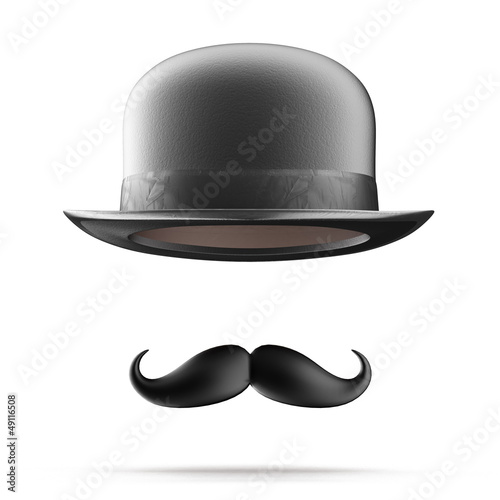 Bowler hat and mustaches