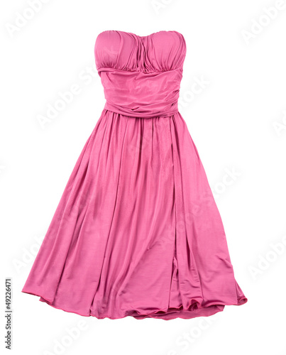 Pink evase strapless dress