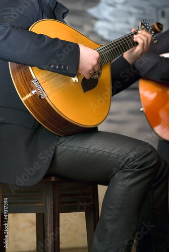 Close up of a traditional portuguese guitar