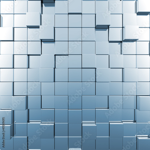 Blue abstract cubes