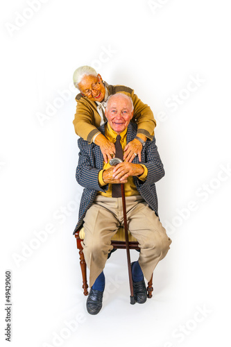 portrait of happy elderly senior couple