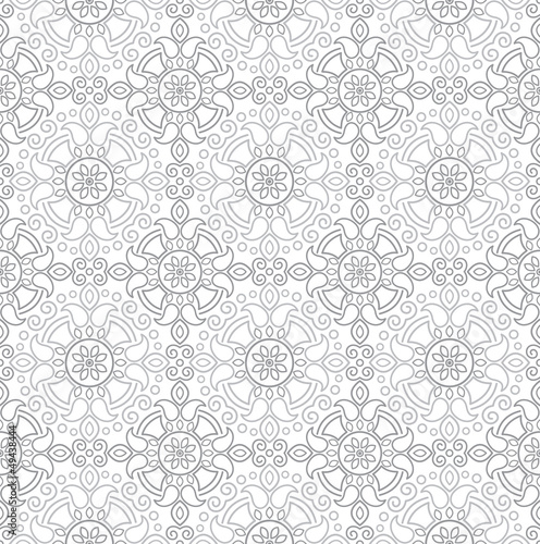 Seamless traditional silver wallpaper