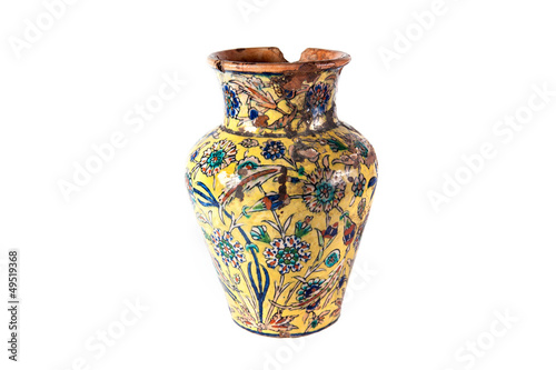Enamelled Clay Vase