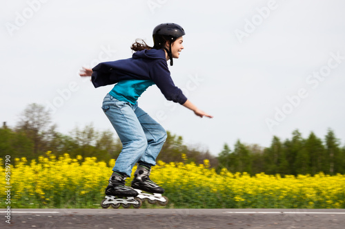 Girl rollerblading