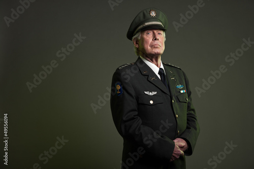 US military general in uniform. Studio portrait.