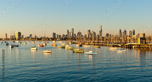 Melbourne skyline from St Kilda, Victoria, Australia
