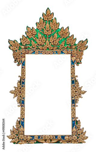 Frame of Thai ancient art, isolated on white background.