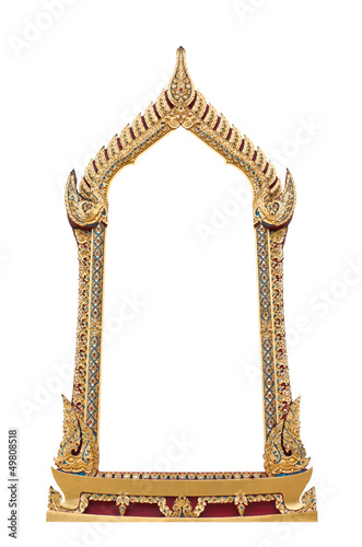 Frame of Thai ancient art, isolated on white background.
