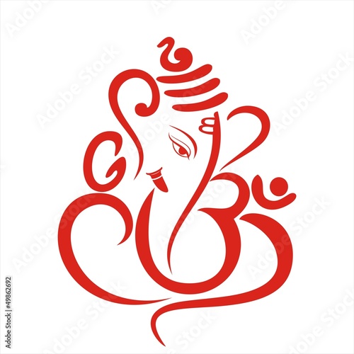 Ganesha, traditional Hindu wedding card, royal Rajasthan, India