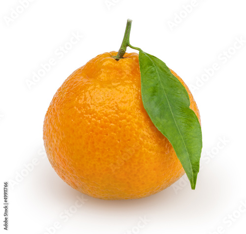 Tangerine isolated on white background with clipping path