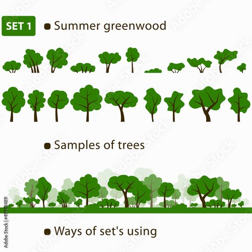 Summer greenwood. Set 1.