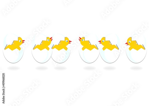 kurczaki w skorupkach jaj Wielkanocna ilustracja
