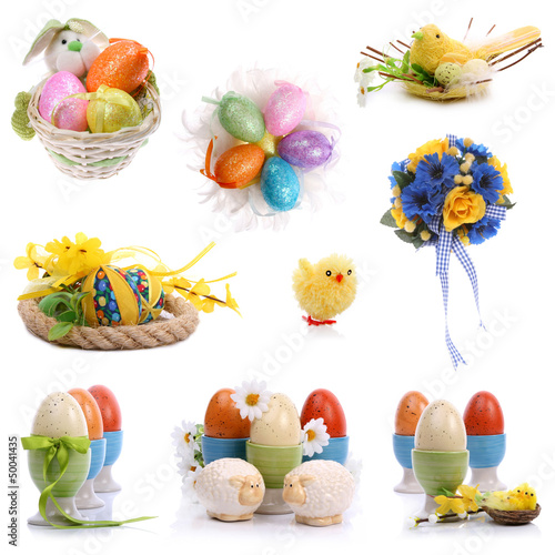 Decorations isolated on white for Easter card project