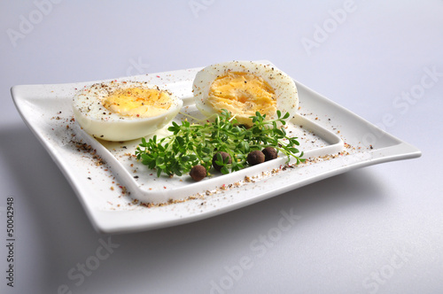 eggs and vegetables on a white plate