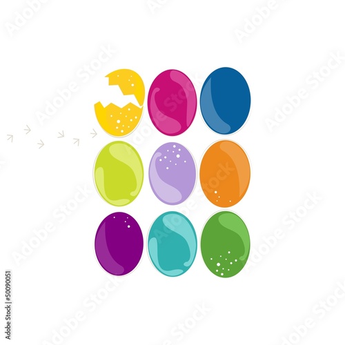 kolorowe pisanki w rzędach Wielkanocna ilustracja