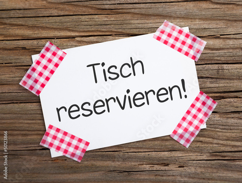 Klebestreifen Zettel TISCH RESERVIEREN!