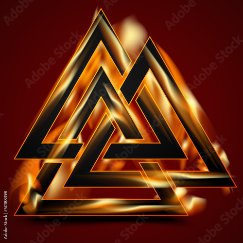 Valknut in flame