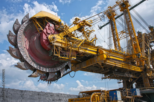 huge mine excavator for brown coal