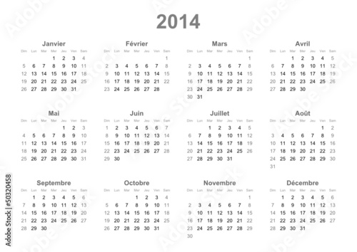 French calendar 2014