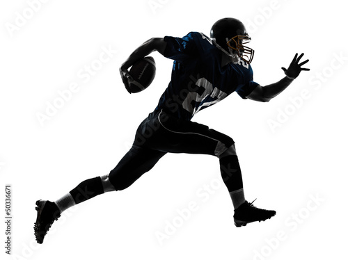 american football player man running silhouette