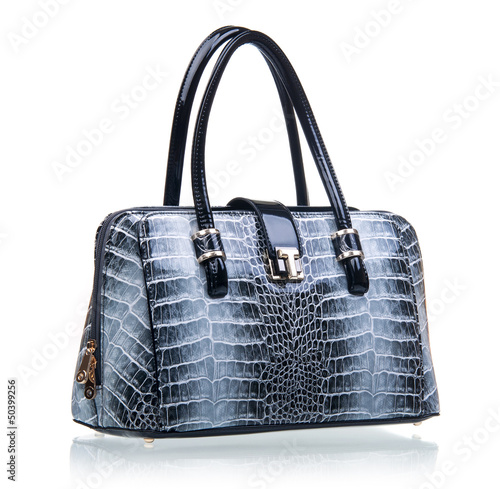 Luxury female handbag over white