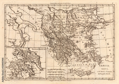 Greece vintage map