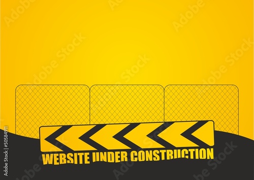 Under construction background with fence