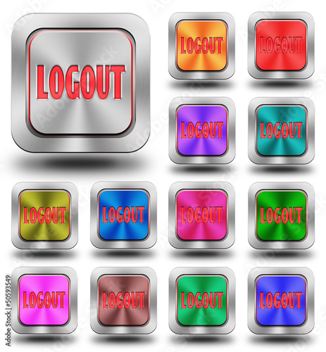 Logout aluminum glossy icons, crazy colors
