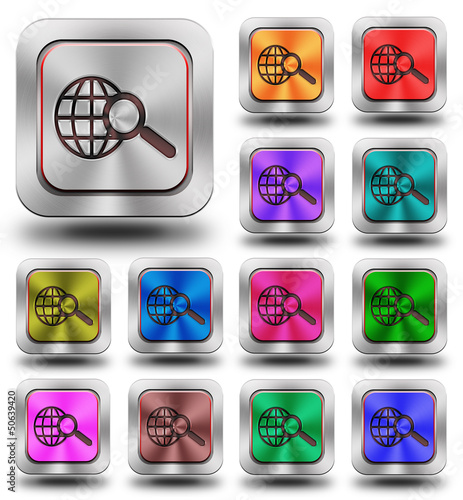 World web search aluminum glossy icons, crazy colors