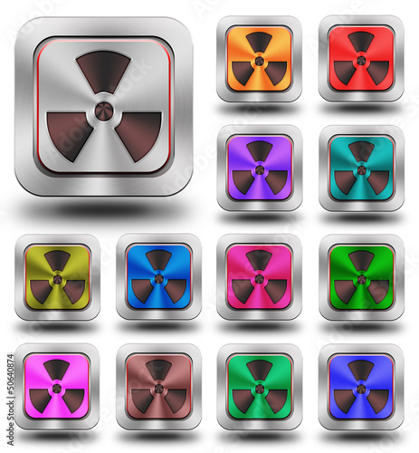 Radioactive aluminum glossy icons, crazy colors