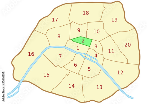 Plan du 2ème arrondissement de Paris