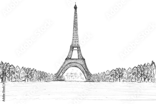 sketching of eifel tower