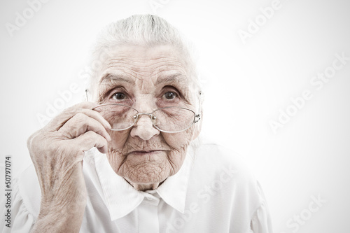 grandmother with glasses