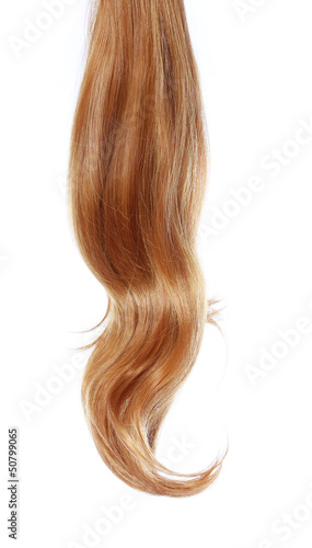 wavy brown hair over white background