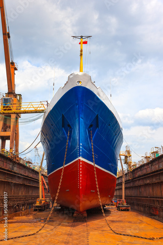 Ship in dry dock