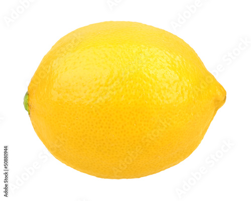 Single fresh yellow lemon