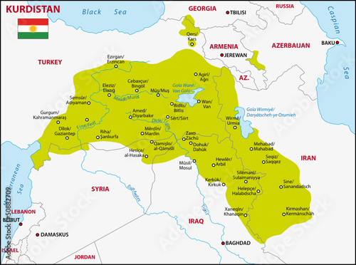 Kurdistan map