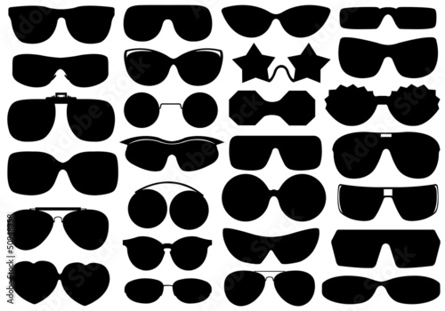 Different sunglasses isolated
