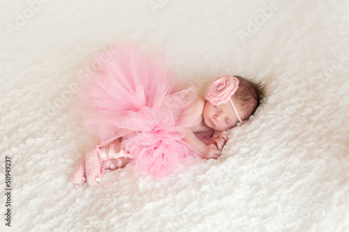 Newborn Baby Girl Wearing a Ballerina Tutu