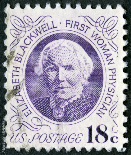 USA - 1974: shows portrait of Dr. Elizabeth Blackwell (1821-1910