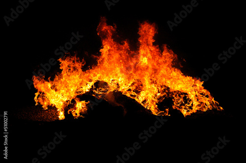 Real Flames isolated on black