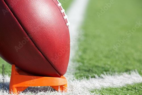 American Football teed up for kickoff