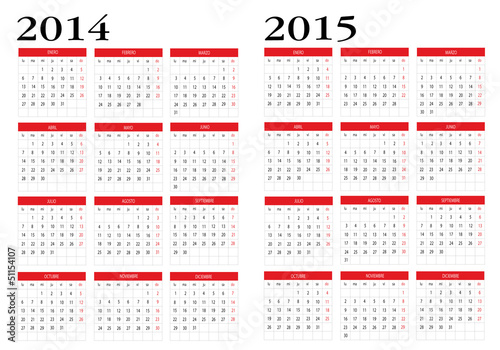 Calendar 2014 and 2015