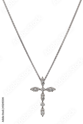 Silver necklace with s silver decorative cross