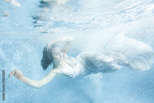 Mermaid Underwater, Beautiful Woman underwater in Aqua Studio