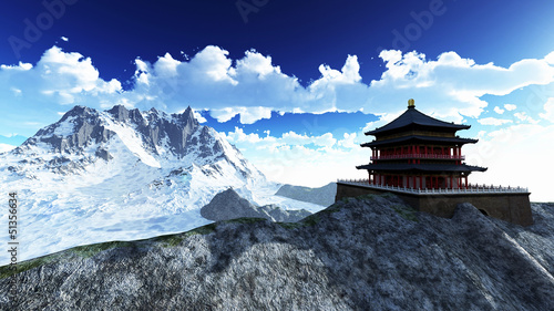 Sun temple - Buddhist shrine in the Himalayas