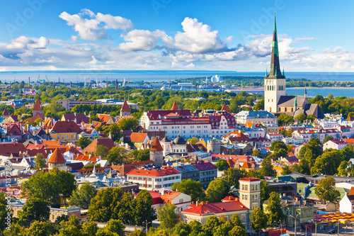 Aerial panorama of Tallinn, Estonia