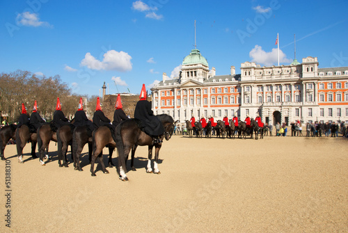 Military parade with horses
