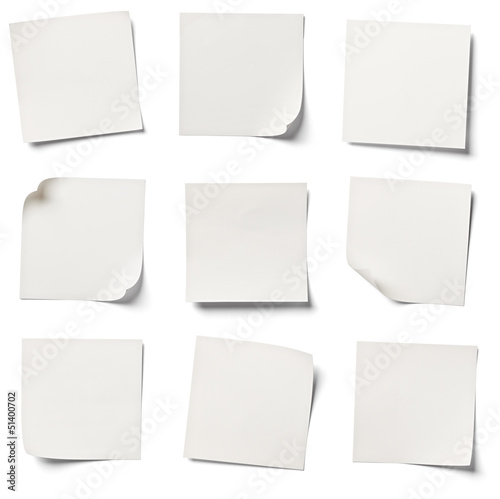 white note paper office business